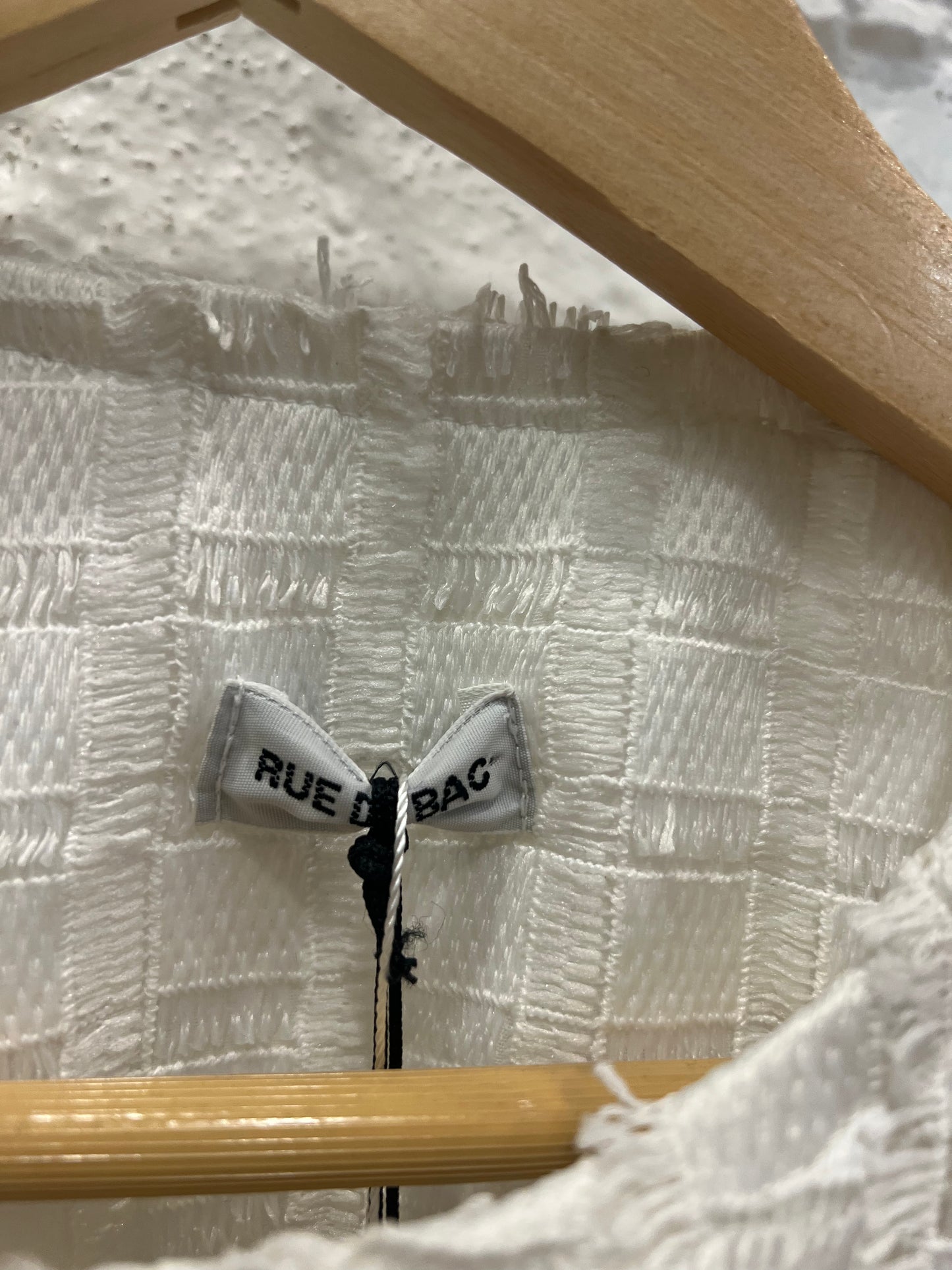 Rue Du Bac white square fringe jacket