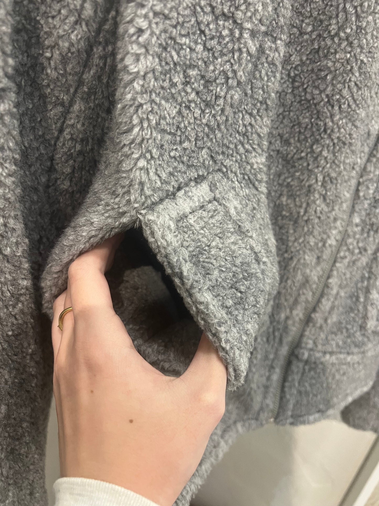 Rebecca Taylor Grey Curly Lamb Shearling Collar Moto Jacket