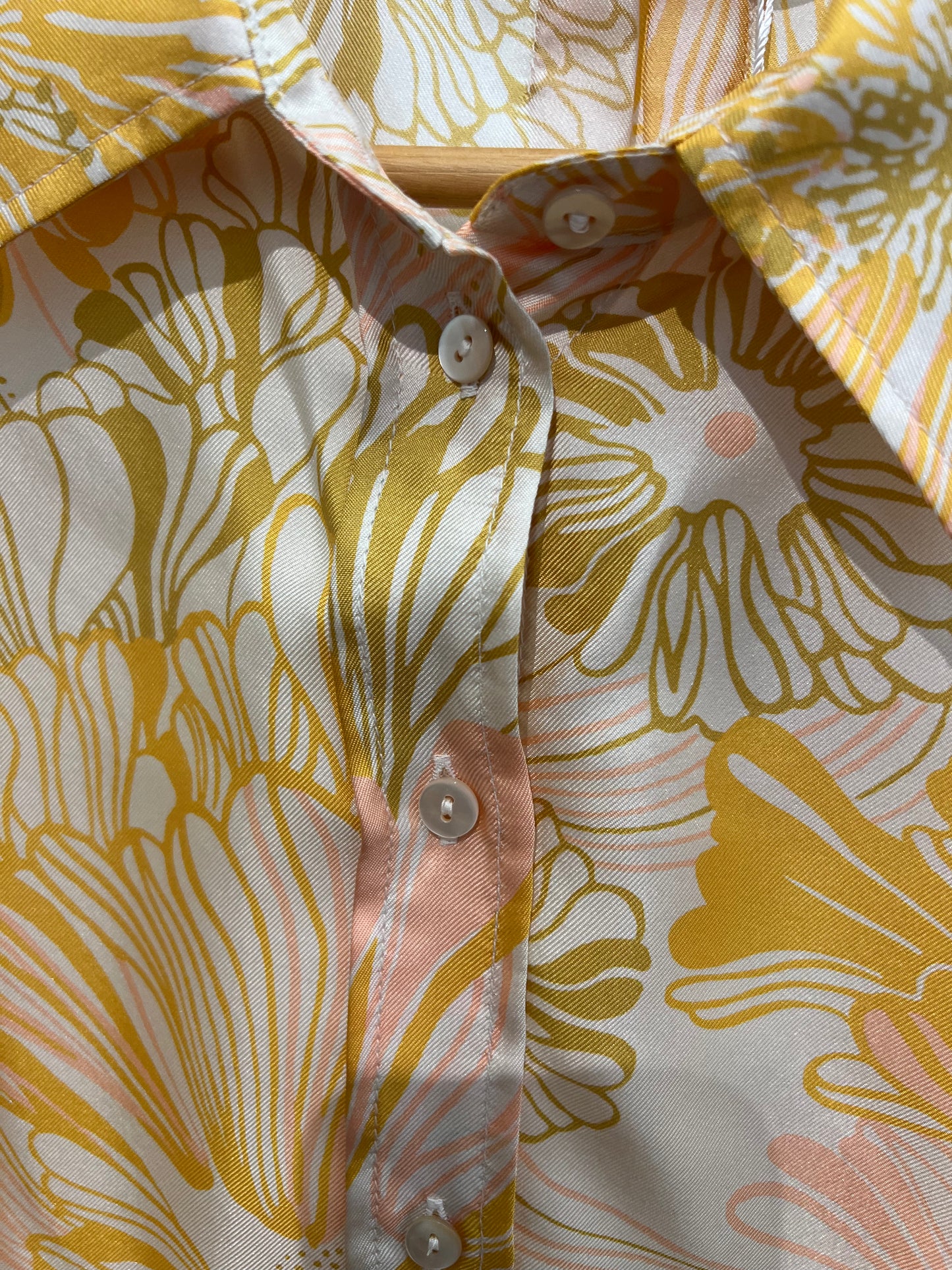 MOMONI floral yellow silk blouse