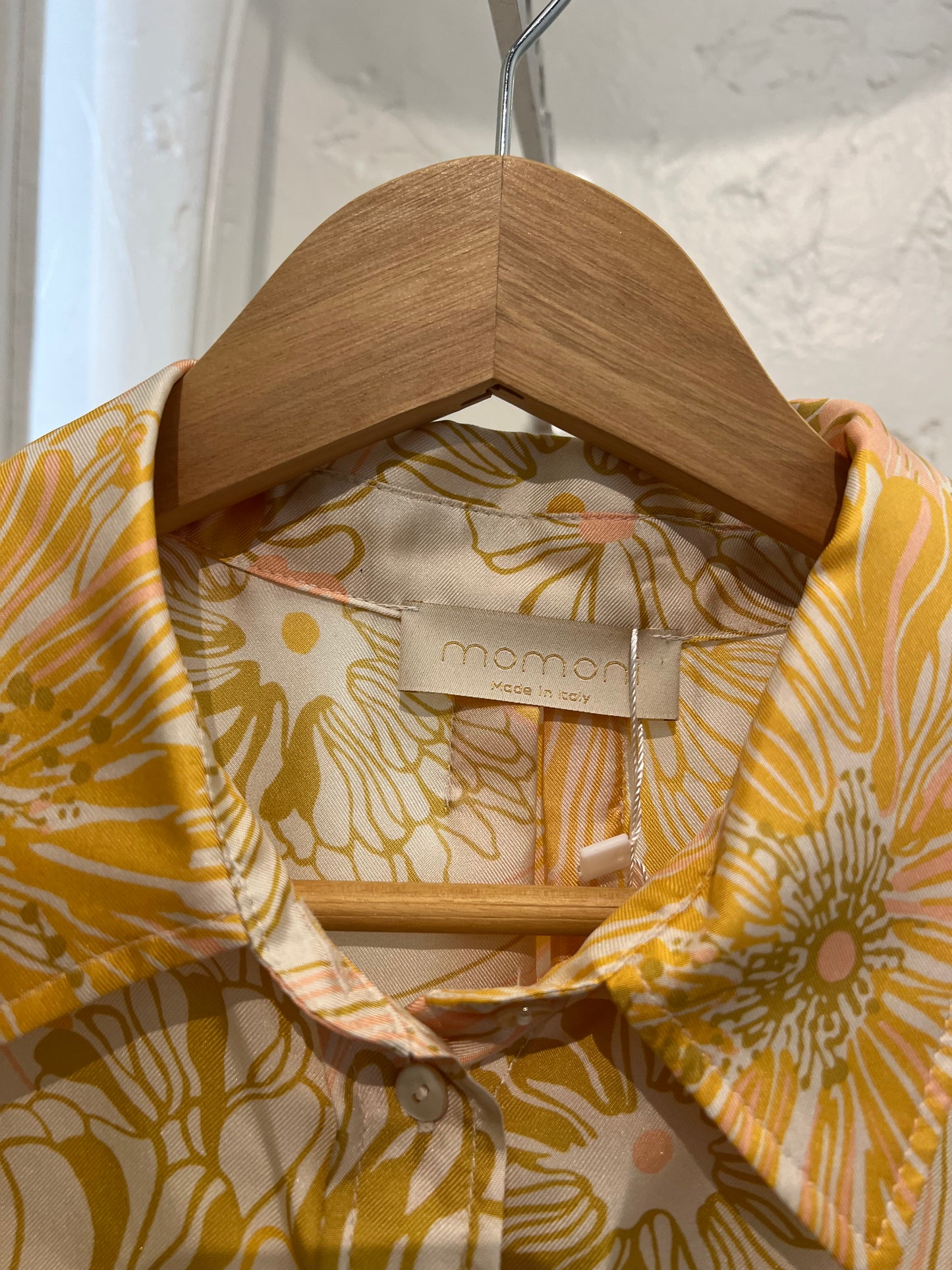 MOMONI floral yellow silk blouse