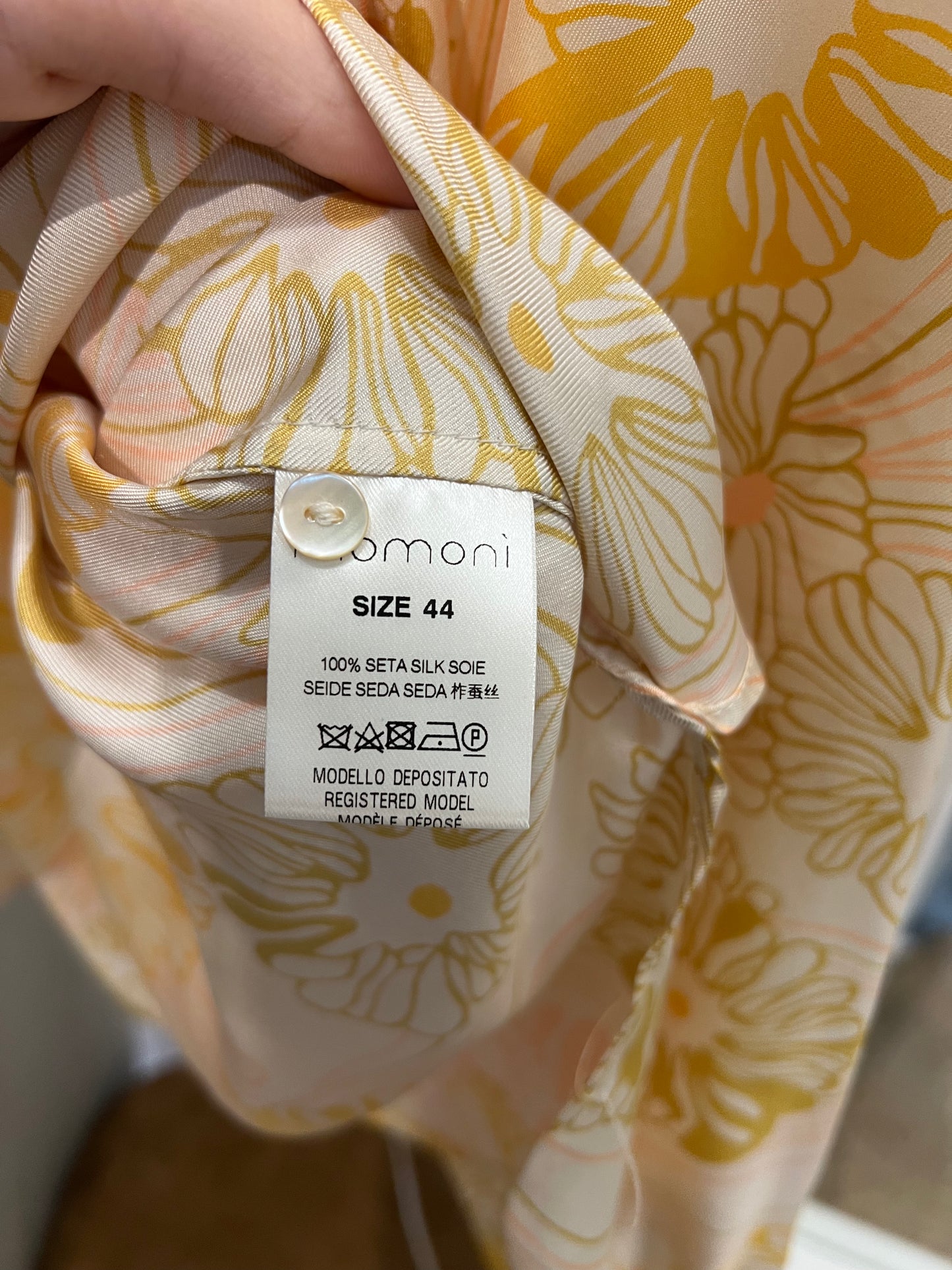 MOMONI floral yellow silk blouse