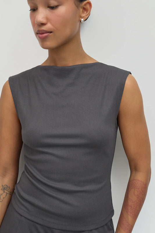 The Janey Top | Charcoal