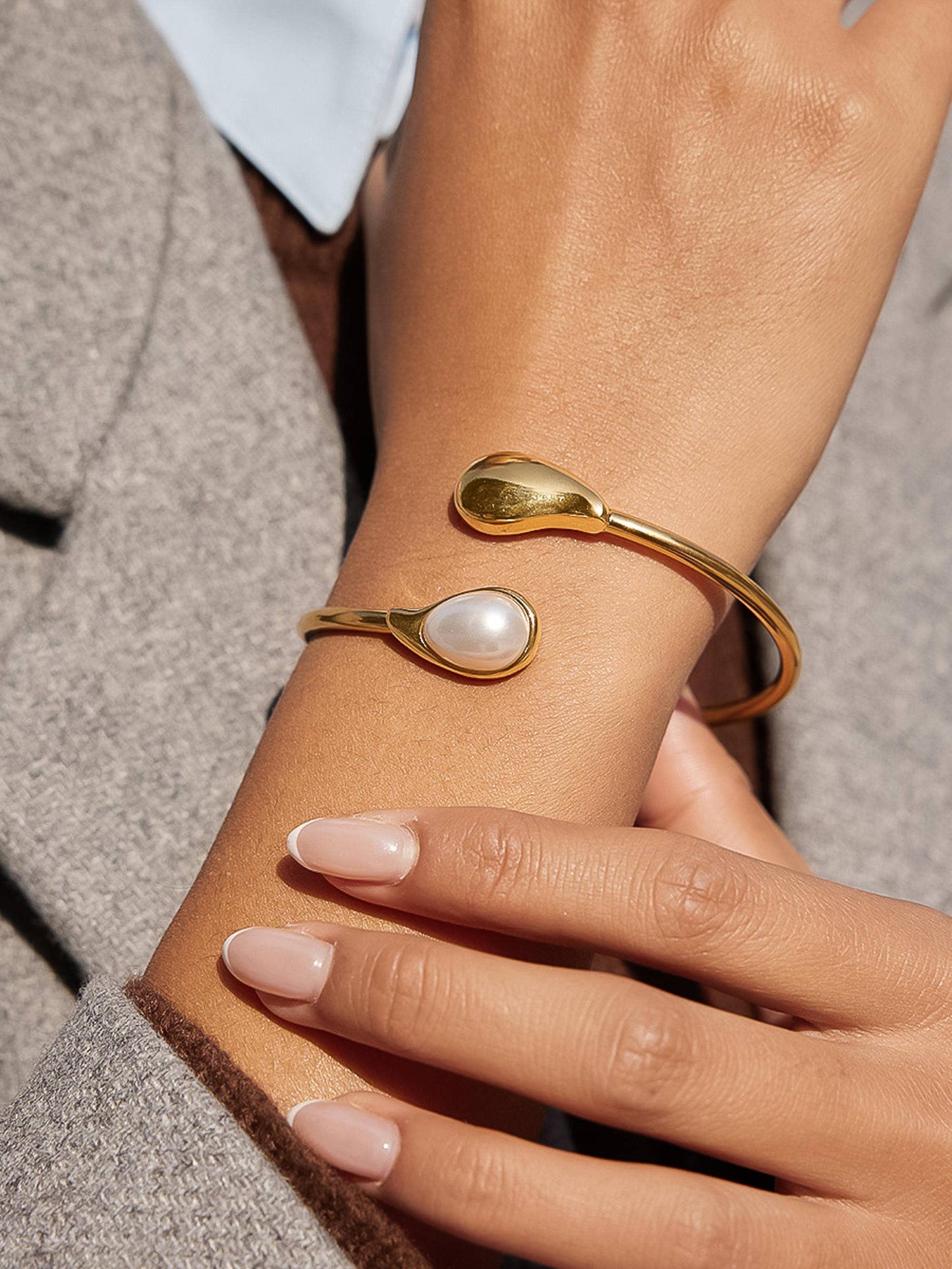 Harbor 1 Open Cuff Stone Bracelet