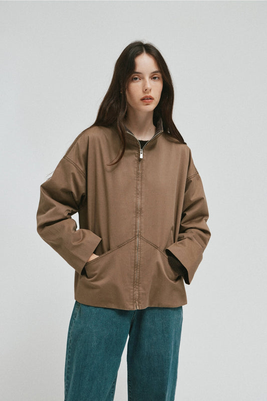 Earth brown Zip Up Jacket