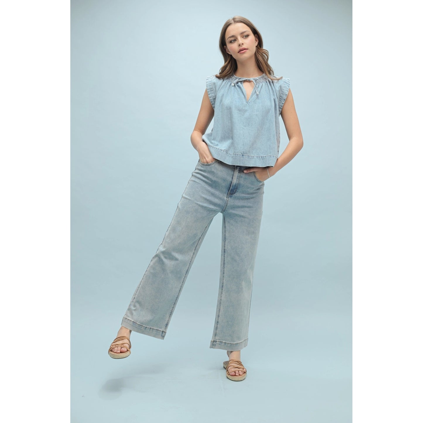 Denim Sleeveless Blouse