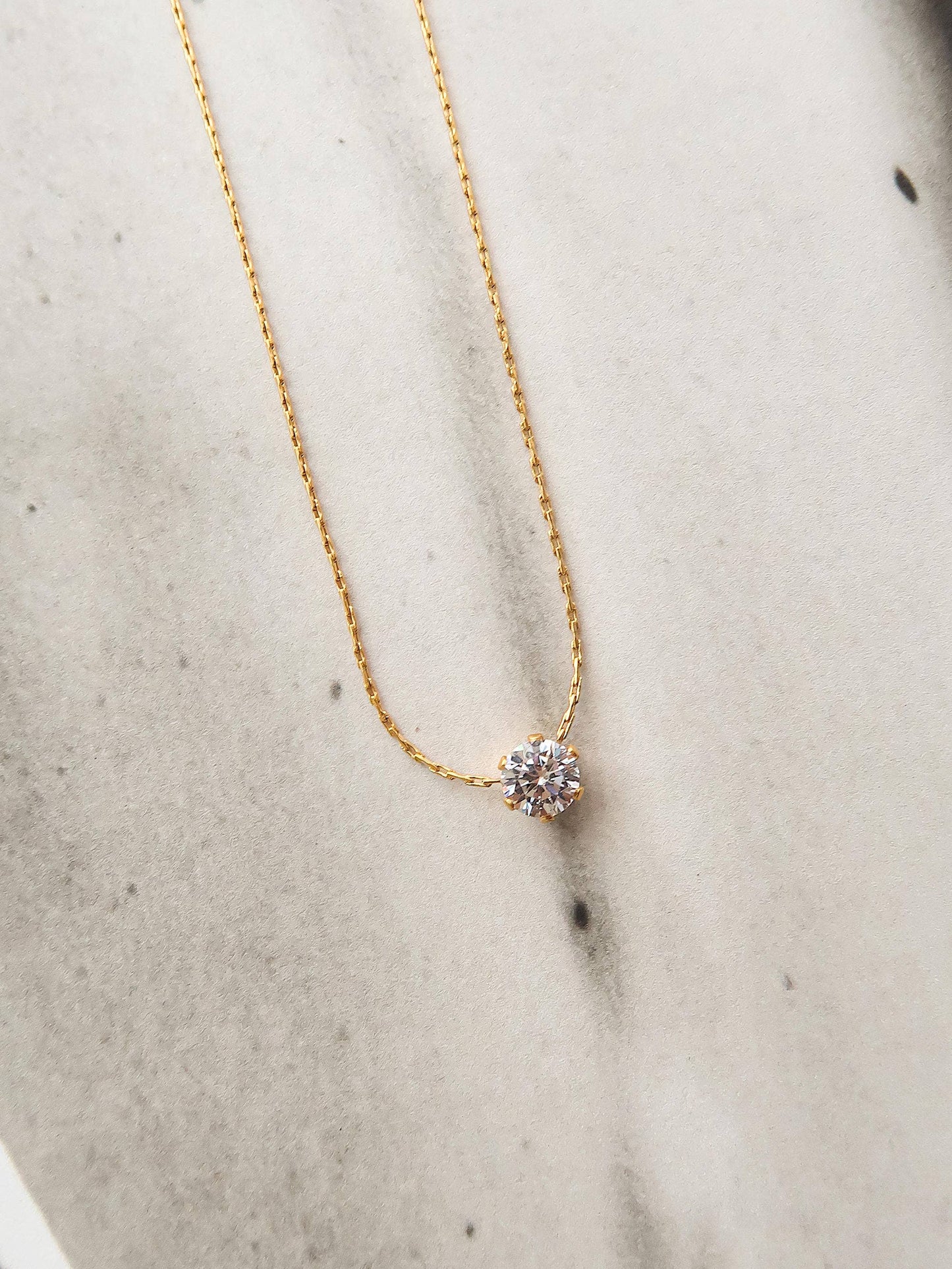 Ciara  Petite Round CZ Necklace