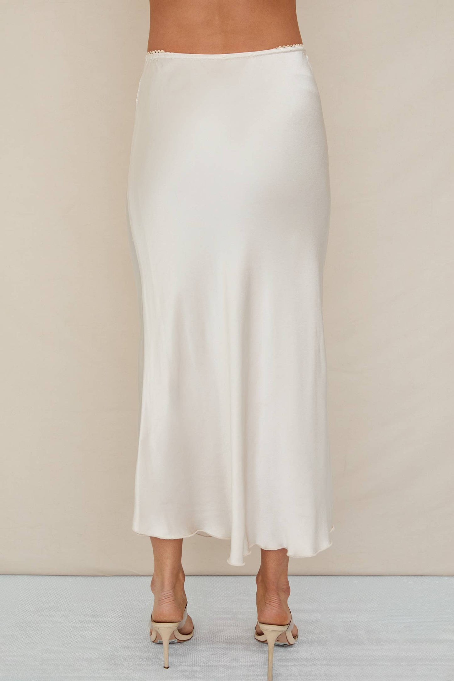 Silky Slip Skirt | Beige