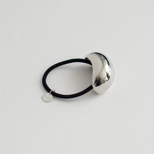 Bold Crescent Metal Cuff Hair Tie | Silver