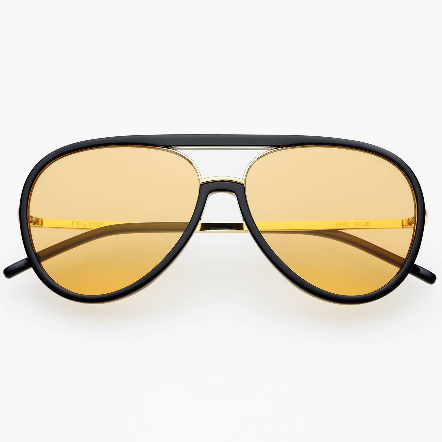 Shay Unisex Aviator Sunglasses| Black - Soft Amber