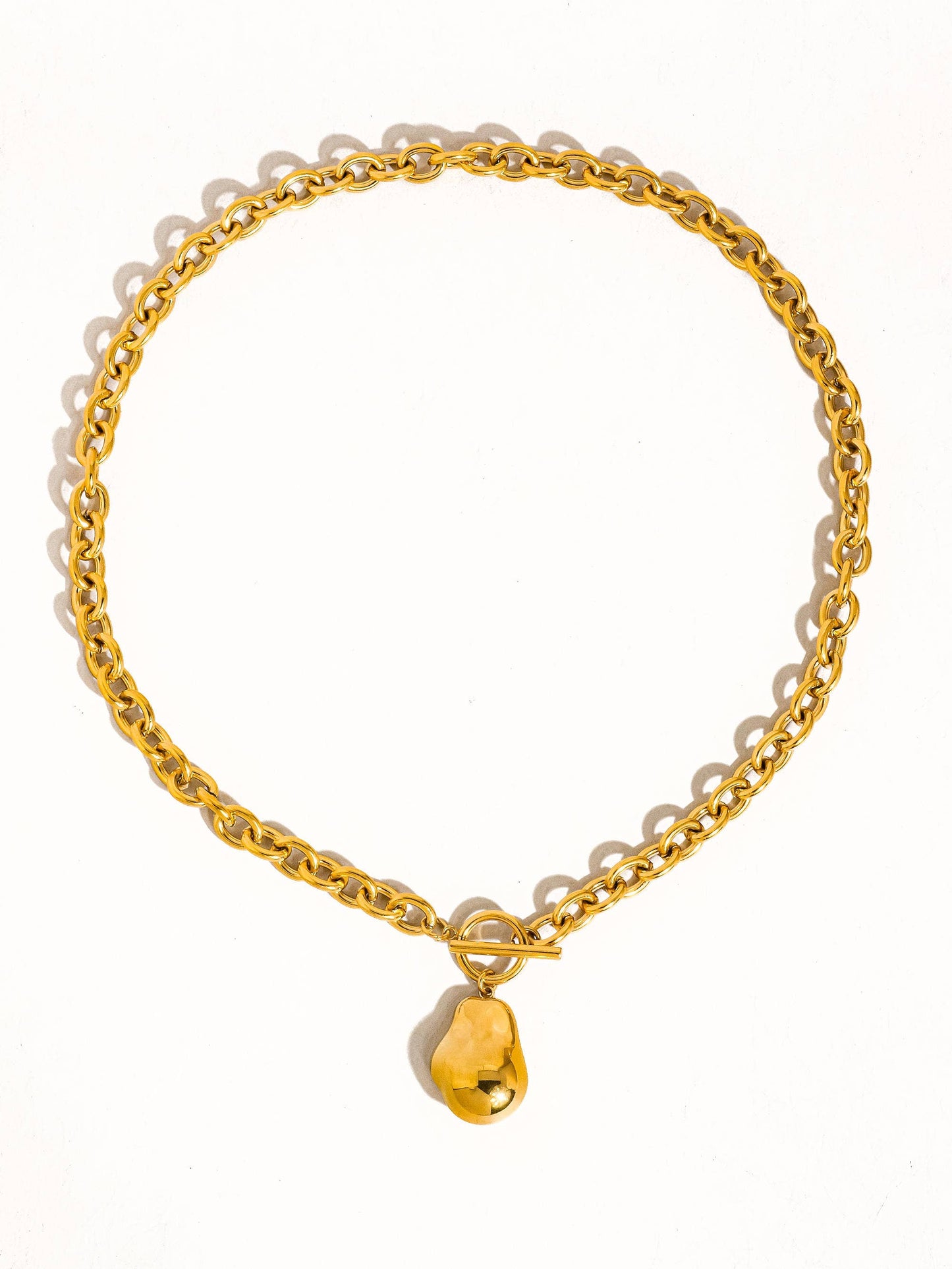 Ciel Large Pearl Chain Necklace | Yellow Gold