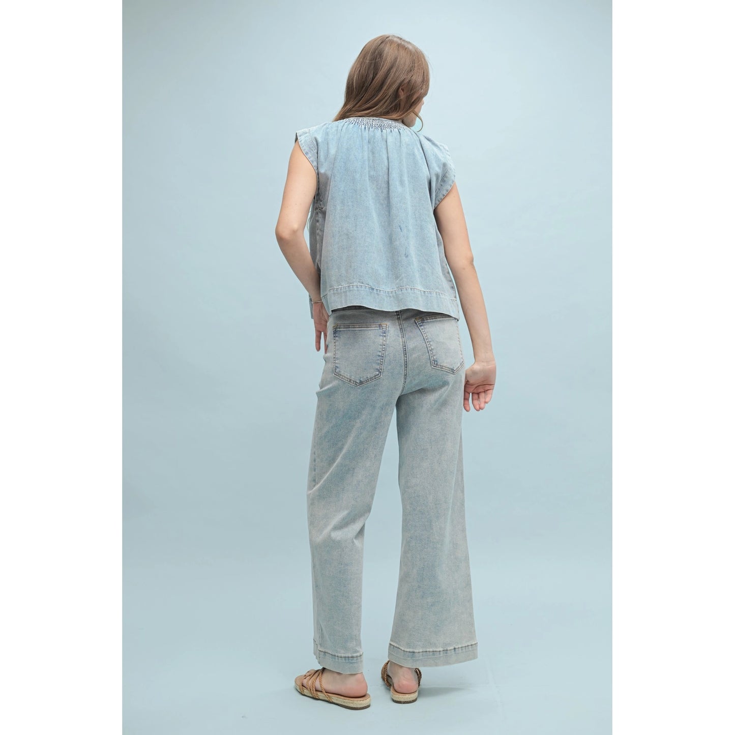 Denim Sleeveless Blouse