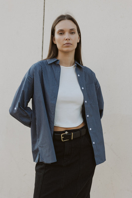 The Annalise Shirt | Navy-Blue